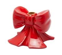 EDG - Enzo De Gasperi Porta Candela Fiocco Rosso di Natale 13x13xH11 cm