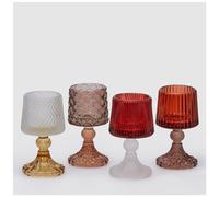 EDG - Enzo De Gasperi Portacandela a Forma di Lampada in Vetro H15xD8,5 cm 4 Varianti (1pz) C