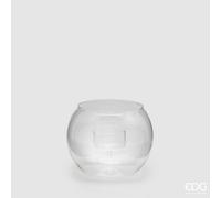 EDG Enzo De Gasperi Portacandela a Sfera H 10 Cm D 12 Cm Vetro Natural Trasparente
