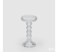 ALZATINA PORTANDELA CLASSIC IN VETRO DECORATO H16,7 D8,8 Colore : NATURAL