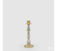 EDG Enzo De Gasperi Portacandela Natale Strati Poly H 31 Cm Green Pink
