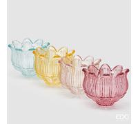 EDG Enzo De Gasperi Portacandela Tulipano Testa H 10 Cm D 12,5 Cm 4 Ass. Multicolor 1 Pz