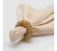 EDG Enzo De Gasperi Portatovagliolo Natale Perline Rotondo D 6 Cm Gold