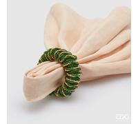 EDG Enzo De Gasperi Portatovagliolo Perline Rotondo D 6 Cm Green Gold