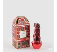 EDG Enzo De Gasperi Profumatore Bottiglia di Natale Rue de Rivoli 100 Ml H 22 Cm Cinnamon Rosso