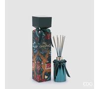EDG - Enzo De Gasperi Profumatore per Ambienti casa Natalizio in Vetro con Bastoncini Joyful 210 ml 3 Varianti (1pz) Black Forest