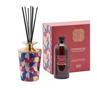 EDG Enzo de Gasperi Profumatore per Ambienti casa con Bastoncini, Bottiglia in Ceramica Lucida Hypnotic Midnight Garden 400ml 4 Varianti Black Forest