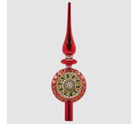 EDG Enzo De Gasperi Puntale per Albero di Natale Vintage 29x9cm Rosso Vetro