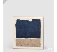 EDG Enzo De Gasperi Quadro Abstract Terra e Mare 80 x 80 Cm Blue Mix - Decorazione Parete Design Moderno Casa