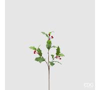 EDG Enzo De Gasperi Ramo Agrifoglio Natalizio con Bacche H 60 Cm Verde Rosso