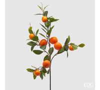 EDG Enzo De Gasperi Ramo Arancia x8 con Foglie Pianta Artificiale H 95 Cm Arancione