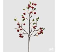 EDG Enzo De Gasperi Ramo di Ciliegie Artificiale H 95 Cm con Frutti e Foglie Rosso