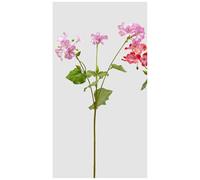 EDG - Enzo De Gasperi Ramo Geranio Artificiale Rosa con Foglie, Fiore Finto da Decoro H75 cm 2 Varianti(1pz) A