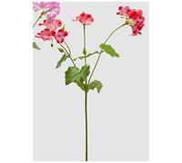 EDG - Enzo De Gasperi Ramo Geranio Artificiale Rosa con Foglie, Fiore Finto da Decoro H75 cm 2 Varianti(1pz) B