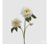 EDG Enzo De Gasperi Ramo Peonia Artificiale con Fiori, Biocciolo e Foglie H 85 Cm Ivory