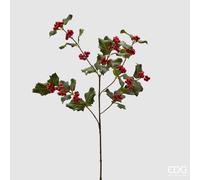 EDG Enzo De Gasperi Rex Ramo Natalizio con Bacche e Foglie H 66 Cm Verde Rosso