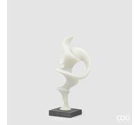 EDG Enzo De Gasperi Scultura Fluid Design con Base H 50 Cm L 15,5 Cm L 15,5 Cm Ivory