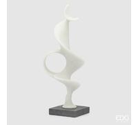 EDG Enzo De Gasperi Scultura Fluid Design con Base H 70 Cm L 19 Cm L 19 Cm Ivory