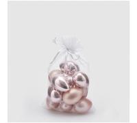 EDG - Enzo De Gasperi Set 12 Uova di Pasqua Decorative Rosa opache e Lucide Shabby Chic H6 cm