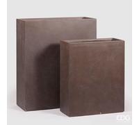 EDG Enzo De Gasperi Set 2 Pz Vaso Resinpietra Vaschetta H 92 Cm H 72 Light Brown