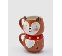 EDG Enzo De Gasperi Set 2 Tazze Renna Natale Impilabili H 18 Cm D 10 Cm White Brown