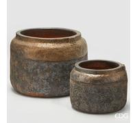 EDG Enzo De Gasperi Set 2 Vasi Saigon Rotondo Copper 41-25 cm