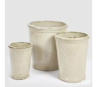 EDG Enzo De Gasperi Set 3 Vasi Glaze Svasato Avorio Ceramica