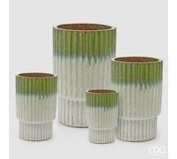 EDG Enzo De Gasperi Set 4 Vasi Glaze Atlas Righe Mix Verde Ceramica