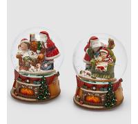 EDG Enzo De Gasperi Sfera Acqua Babbo Natale con Camino Ass. H 20 Cm D 15 Cm Musica e Movimento Green Red 1 Pz