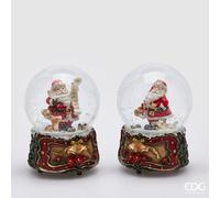 EDG Enzo De Gasperi Sfera Acqua Babbo Natale con Campanelli e Carillon Ass. Red Gold 1 Pz