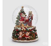 EDG Enzo De Gasperi Sfera Acqua Babbo Natale con Piano H 21 Cm D 16 Cm Led Musica