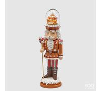 EDG Enzo De Gasperi Sfera Acqua Soldatino di Natale H 48,5 Cm Musica, Movimento, Led Multicolor