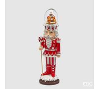EDG Enzo De Gasperi Sfera Acqua Soldatino di Natale H 48,5 Cm Musica, Movimento, Led White Red