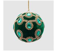 EDG - Enzo De Gasperi Sfera di Natale Palla Verde con Gemme da Appendere, addobbo Natalizio D10 cm