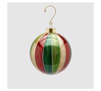 EDG - Enzo De Gasperi Sfera Natalizia Multicolore da Appendere, addobbo Natalizio in Vetro Glitterato 2 Varianti (1pz) D10 cm