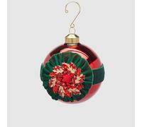 EDG Enzo De Gasperi Sfera Pallina per Albero di Natale Gemme 10cm Rosso Vetro