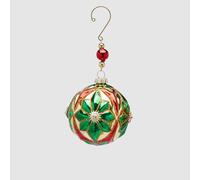 EDG Enzo De Gasperi Sfera Pallina per Albero di Natale Stellanatale 8cm Verde Vetro