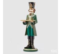 EDG Enzo De Gasperi Soldatino Poly Natale con Vassoio H 106 x 32 x 36 Cm Green Gold