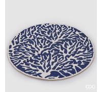 EDG Enzo De Gasperi Sottopiatto Coralli Rotondo D 36 Cm Bianco Blu