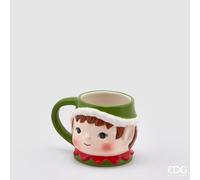 EDG Enzo De Gasperi Tazza Natale Elfo H 9 Cm Green Red