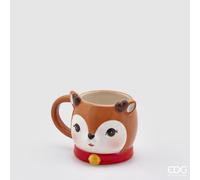 EDG Enzo De Gasperi Tazza Renna Natale H 9,5 Cm D 11 Cm Hazelnut
