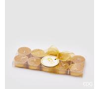 EDG Enzo De Gasperi Tealight Glitterate H 1,2 Cm D 3,8 Cm Cf 10 Pz Gold
