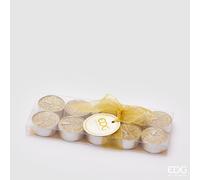 EDG Enzo De Gasperi Tealight Glitterate H 1,2 Cm D 3,8 Cm Cf 10 Pz Light Gold