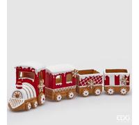 EDG Enzo De Gasperi Treno Polly Natale con Led H 14 Cm L 69 Cm White Red 3 x AAA