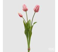 EDG Enzo De Gasperi Tulipano Gommato Olis 3 Rami H 48 Cm Rosa Crema 1 Cf