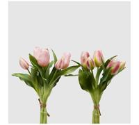 EDG Enzo de Gasperi Tulipano Olis gommoso, Fiore Artificiale per Decorazione, Bouquet 5 Tulipani Finti H28 cm 2 Varianti(1pz) Fucsia