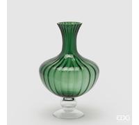 EDG Enzo De Gasperi Vaso Anfora Righe H 40 Cm D 26 Cm Vetro Green