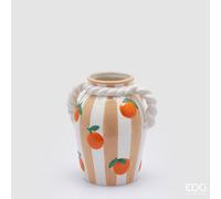 EDG Enzo De Gasperi Vaso Arance H 22 D 16 Cm Ceramica Green Mix