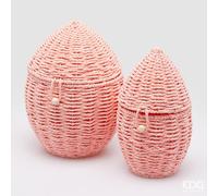 EDG Enzo De Gasperi Vaso Cesto Uovo H 30 Cm D 20,5 Cm H 25 Cm D 15 Cm Pink 2 Pz