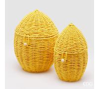 EDG Enzo De Gasperi Vaso Cesto Uovo H 30 Cm D 20,5 Cm H 25 Cm D 15 Cm Yellow 2 Pz
